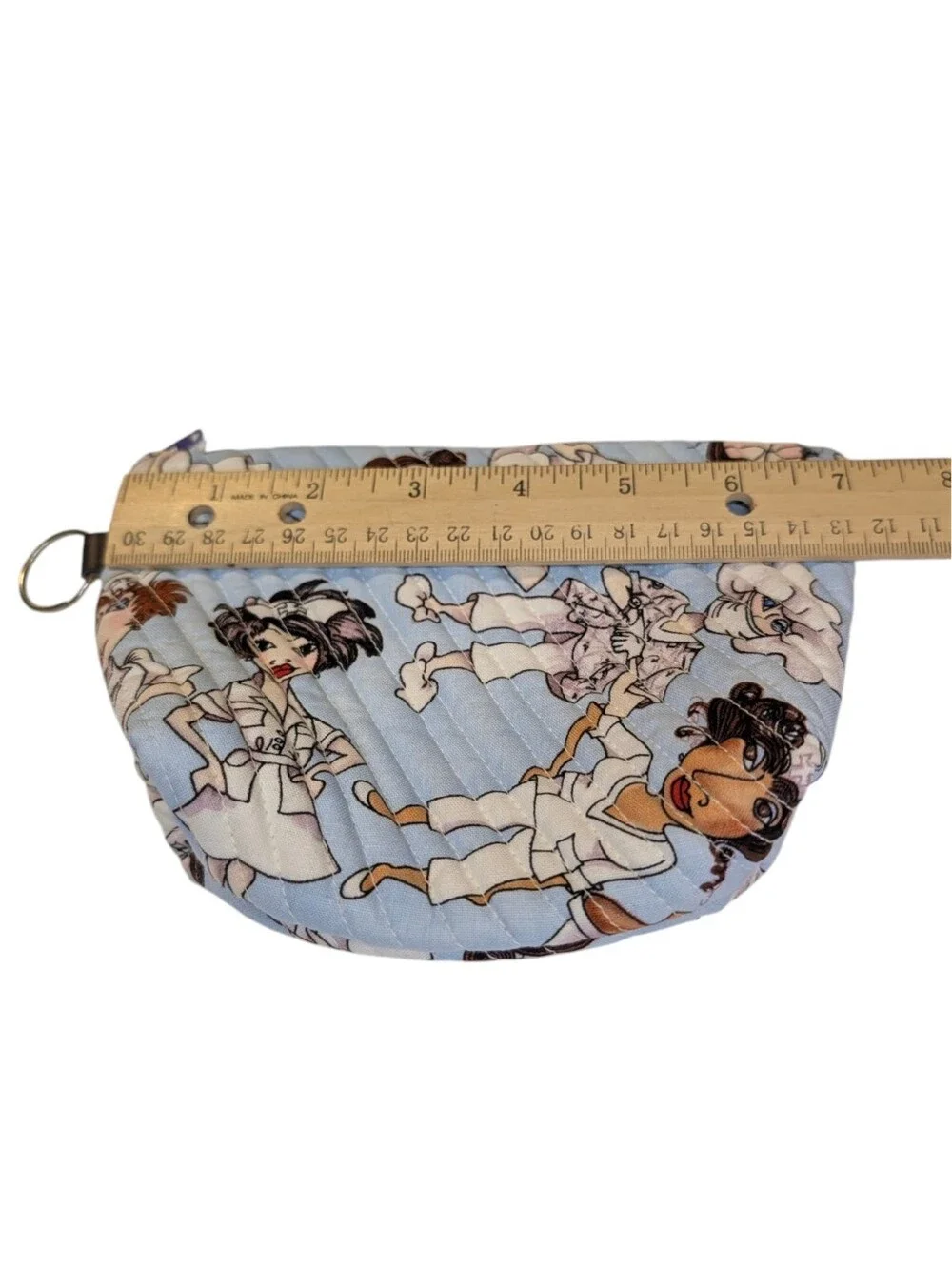 Nurse Cartoon Quilted Cosmetic Zip Pouch